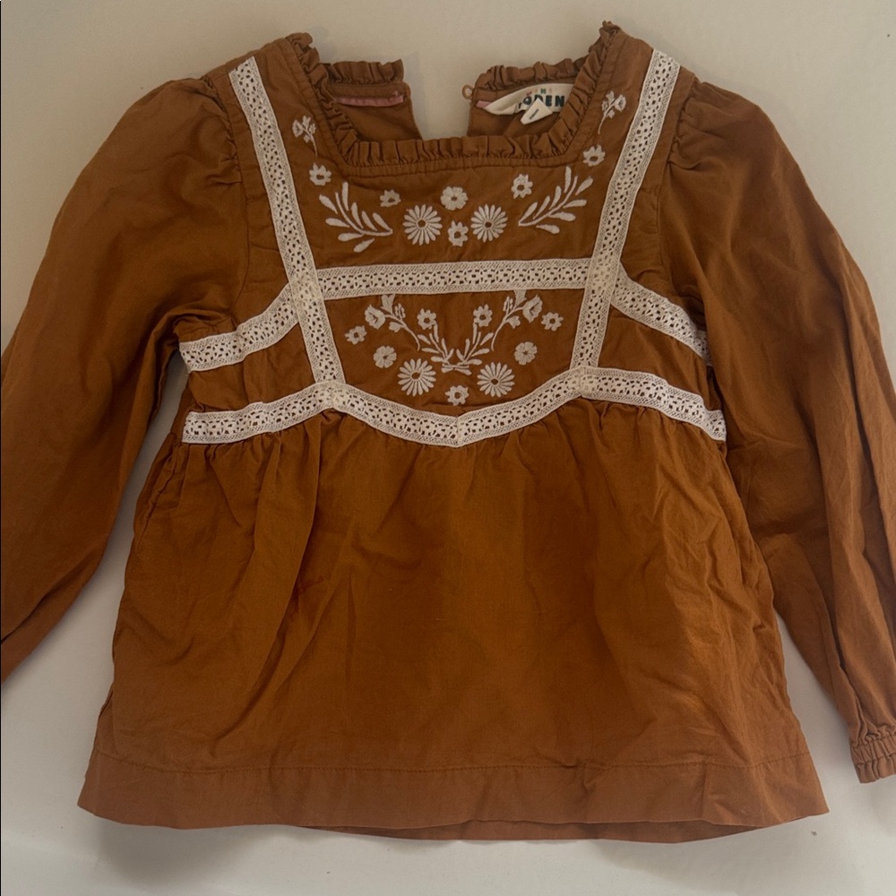 Mini Boden Embroidered Girls Top - Size 6